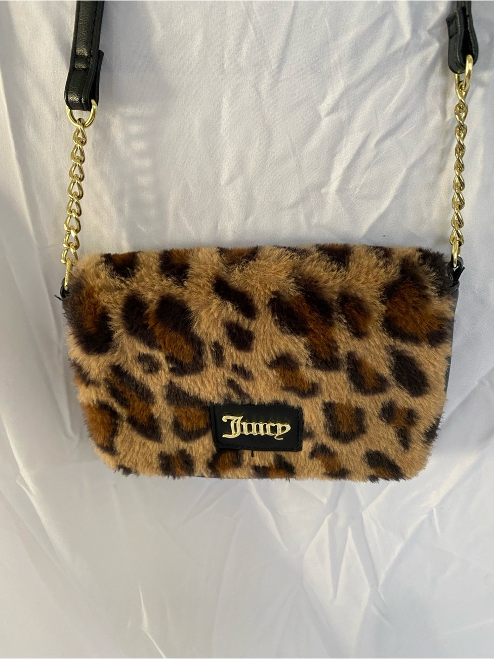 Juicy Couture Leopard Faux-Fur Crossbody - Black & Brown